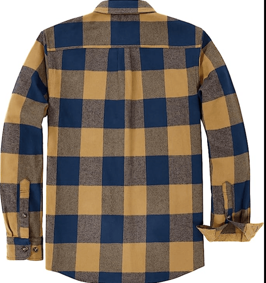 Camisas de Franela de Peso Medio para Hombre, Manga Larga, Casual, Abotonada, Suave, 100% Algodón - Montaro Espana