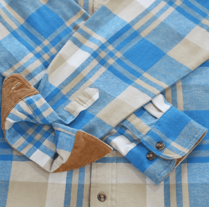 Montaro® Camisa de Franela de Peso Medio para Hombre, Manga Larga, Casual, Botones, 100% Algodón - Montaro Espana